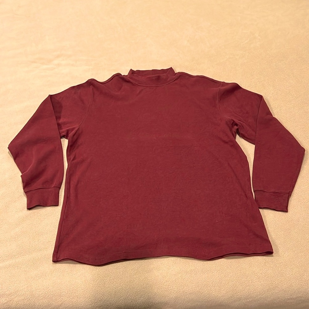 Men’s large BASIC EDITIONS long sleeve shirt with mock turtleneck.